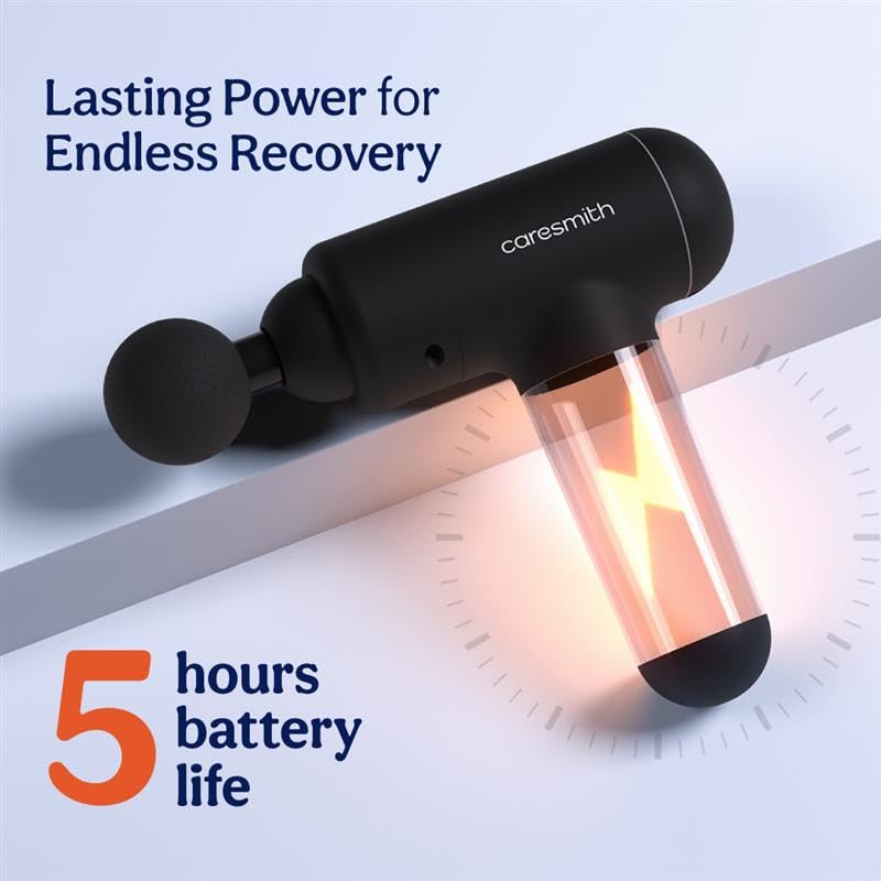 Massager Gun For Full Body Massager [4 Headsl] 6 Speed Mode Massager for Full Body Pain Relief, Muscle Relaxation of Neck, Shoulder, Back, Foot for Men & Women, Black.  (8)8 total reviews